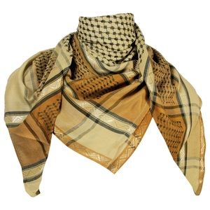 Tan Brown Gold Shemagh Fashion Desert Scarf SH017